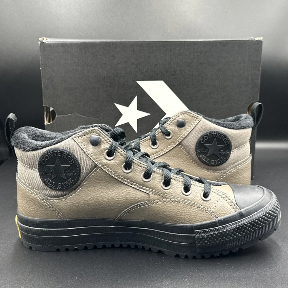 Converse Malden Street Boot Mid‎ Shoes Mens 13 Taupe Black Classic A14619C NEW